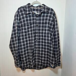 Carhartt Force Relaxed Fit Plaid Shirt Size XL Black White Button Down